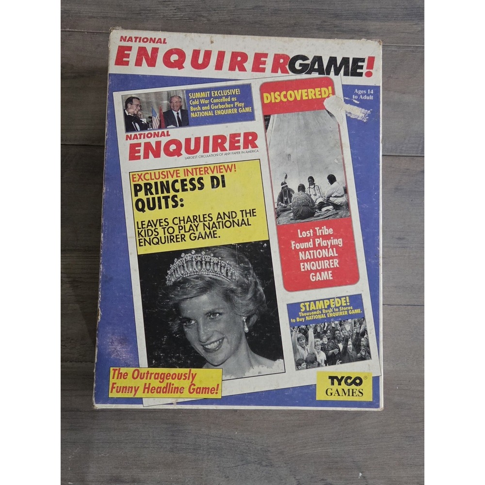 National Enquirer Game! Vtg 1990 By Tyco Games Princess Diana